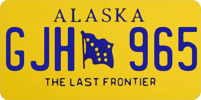 AK license plate GJH965