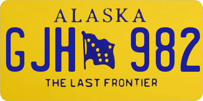AK license plate GJH982