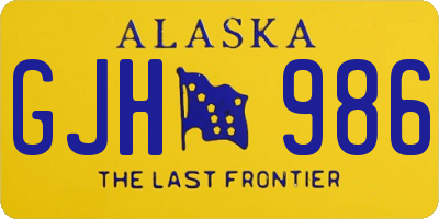 AK license plate GJH986