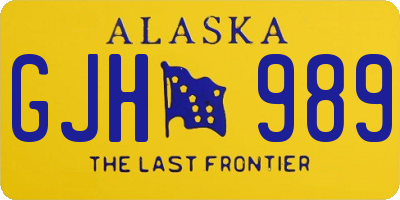 AK license plate GJH989
