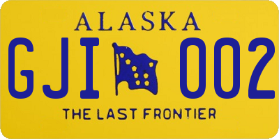AK license plate GJI002