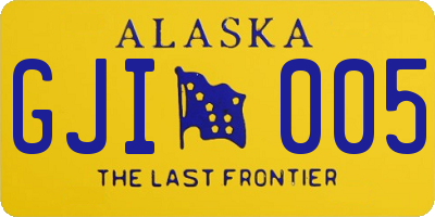 AK license plate GJI005
