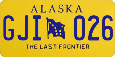 AK license plate GJI026