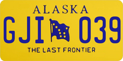 AK license plate GJI039