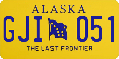 AK license plate GJI051