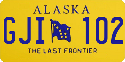 AK license plate GJI102