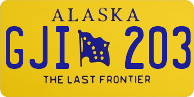 AK license plate GJI203