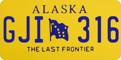 AK license plate GJI316