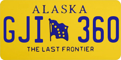 AK license plate GJI360
