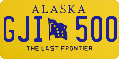 AK license plate GJI500