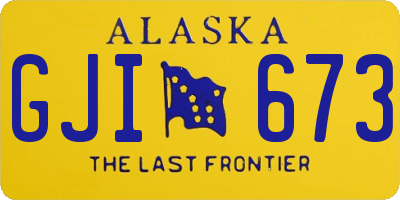 AK license plate GJI673