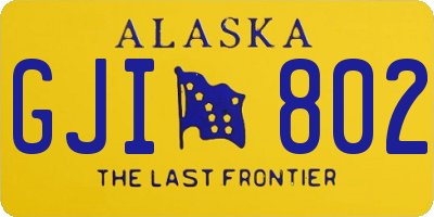 AK license plate GJI802