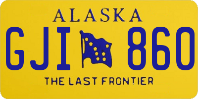 AK license plate GJI860