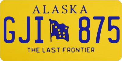 AK license plate GJI875