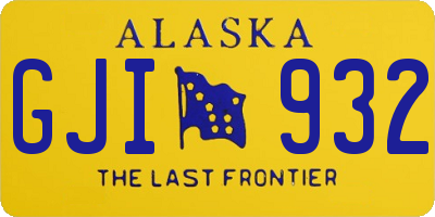 AK license plate GJI932