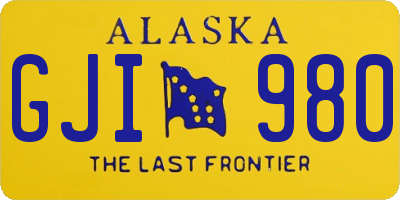 AK license plate GJI980