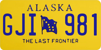 AK license plate GJI981