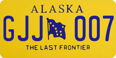 AK license plate GJJ007