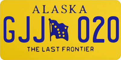 AK license plate GJJ020