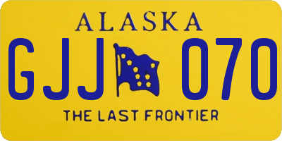 AK license plate GJJ070