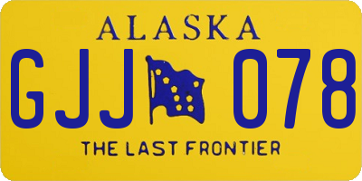 AK license plate GJJ078
