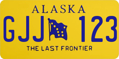 AK license plate GJJ123