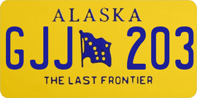 AK license plate GJJ203