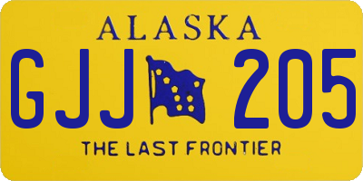 AK license plate GJJ205