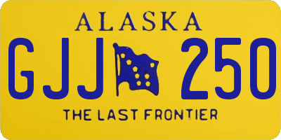 AK license plate GJJ250