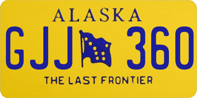 AK license plate GJJ360