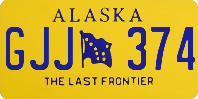 AK license plate GJJ374