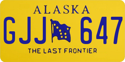 AK license plate GJJ647