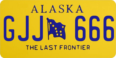 AK license plate GJJ666