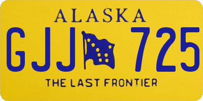 AK license plate GJJ725