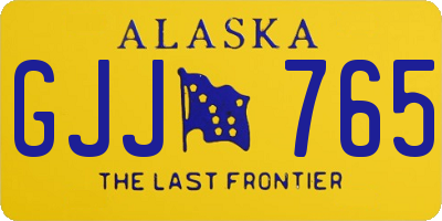 AK license plate GJJ765