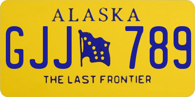 AK license plate GJJ789
