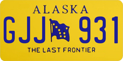 AK license plate GJJ931
