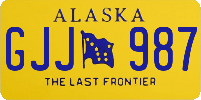 AK license plate GJJ987