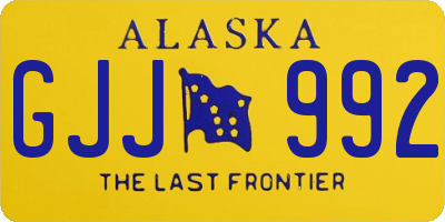 AK license plate GJJ992
