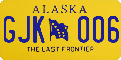 AK license plate GJK006