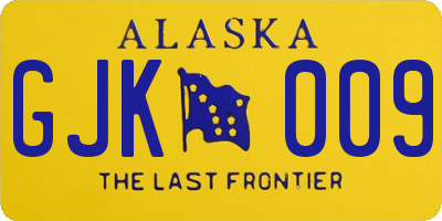AK license plate GJK009