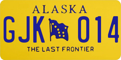AK license plate GJK014