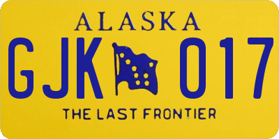AK license plate GJK017