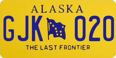 AK license plate GJK020