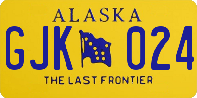 AK license plate GJK024