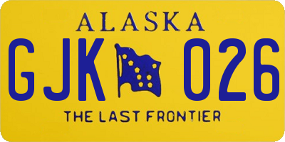 AK license plate GJK026