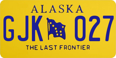 AK license plate GJK027