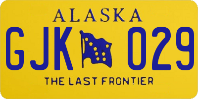 AK license plate GJK029