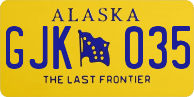 AK license plate GJK035
