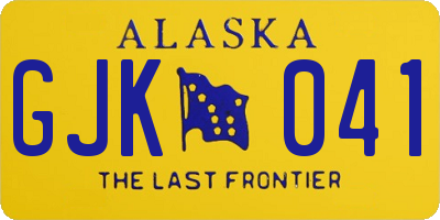 AK license plate GJK041